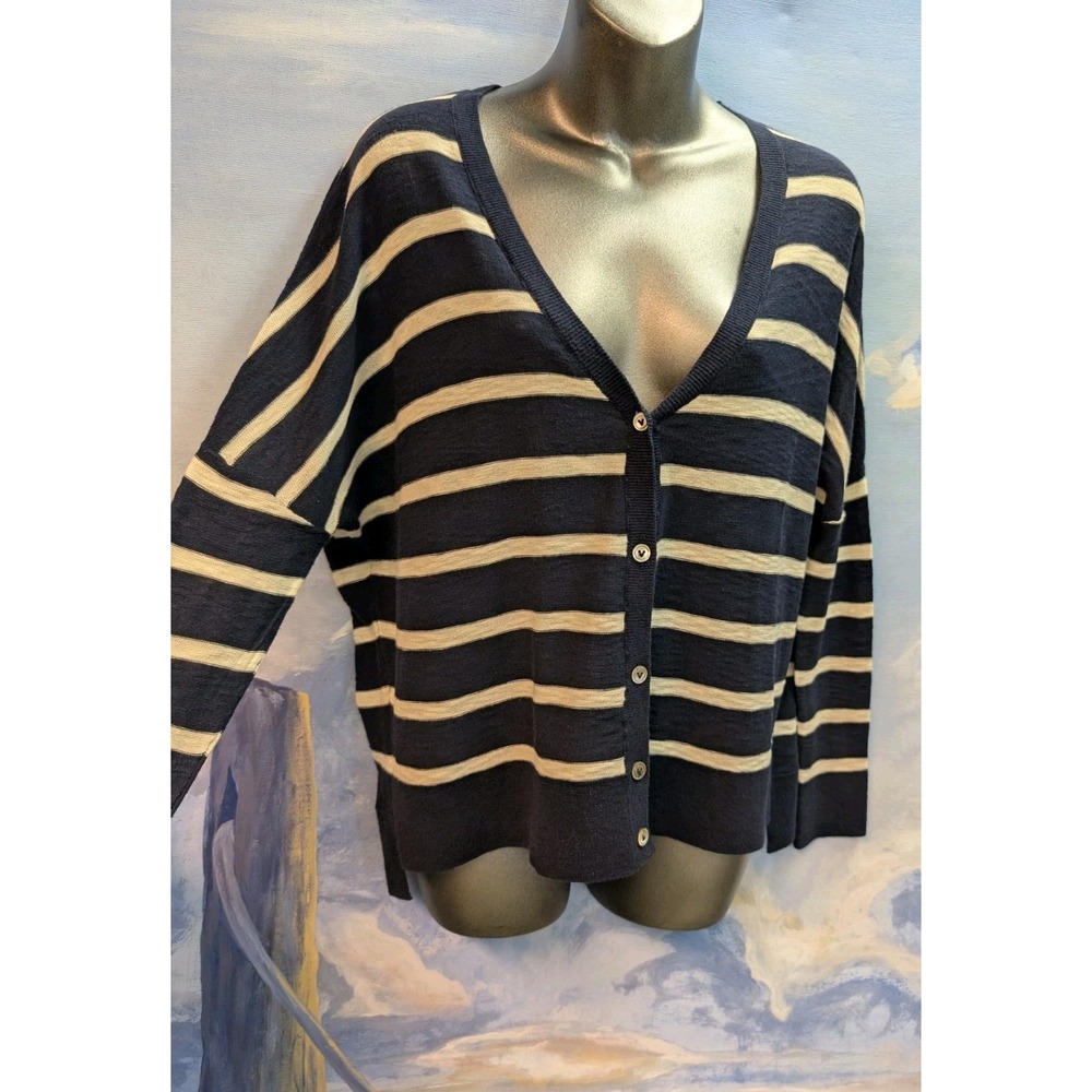 Vince Women's XS Navy And White Cardigan